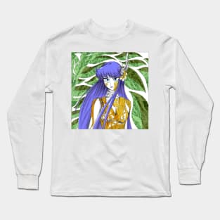 athena in totonac myth cloth goddess in saint seiya ecopop wallpaper floral art Long Sleeve T-Shirt